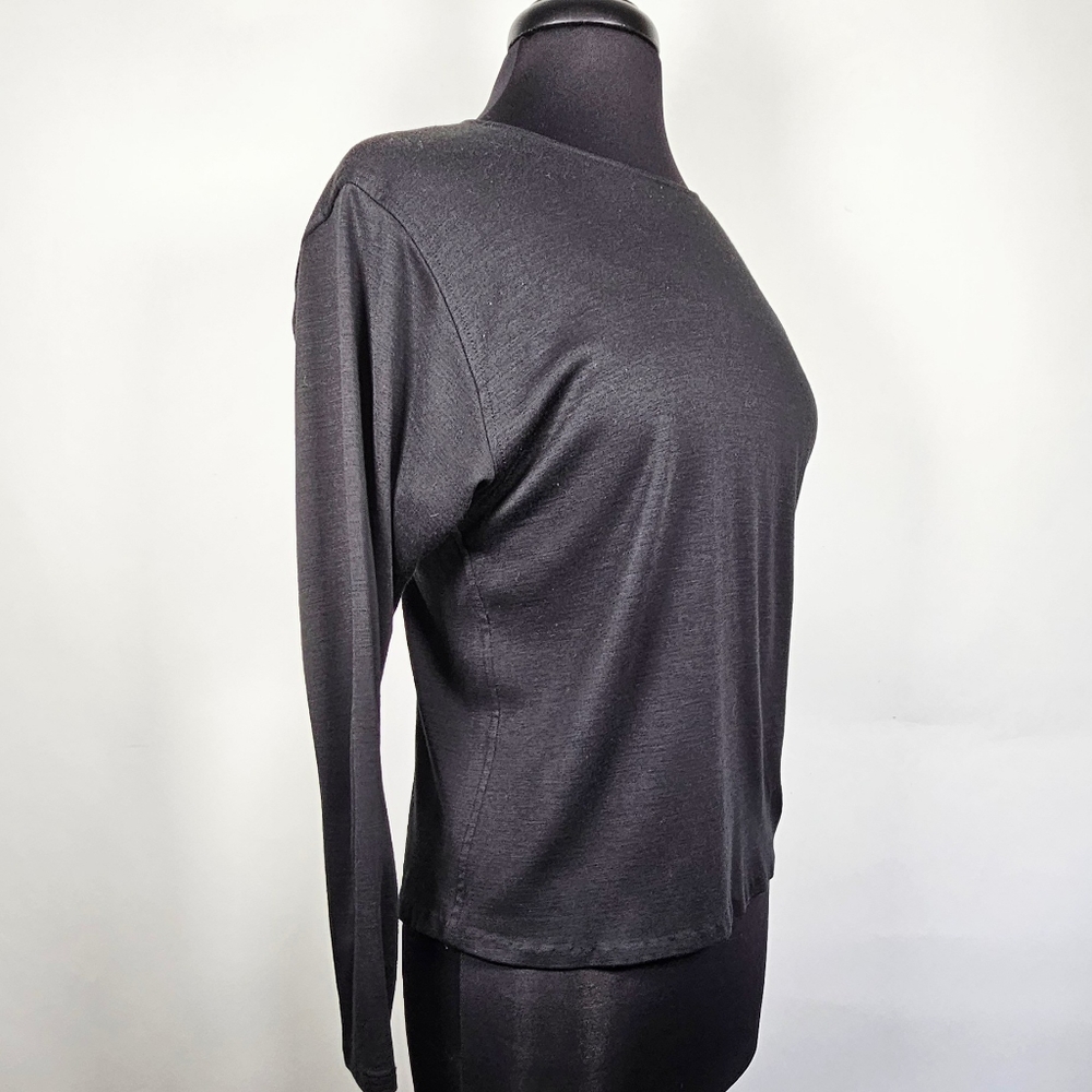 Vintage YSL wool blend dolman sleeve minimalist top S - Picture 3 of 7